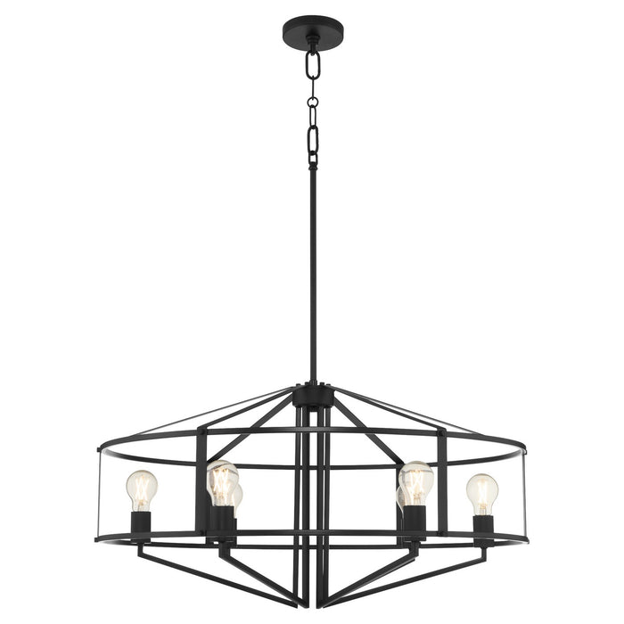 Quorum 8373-6-59 Six Light Pendant, Matte Black