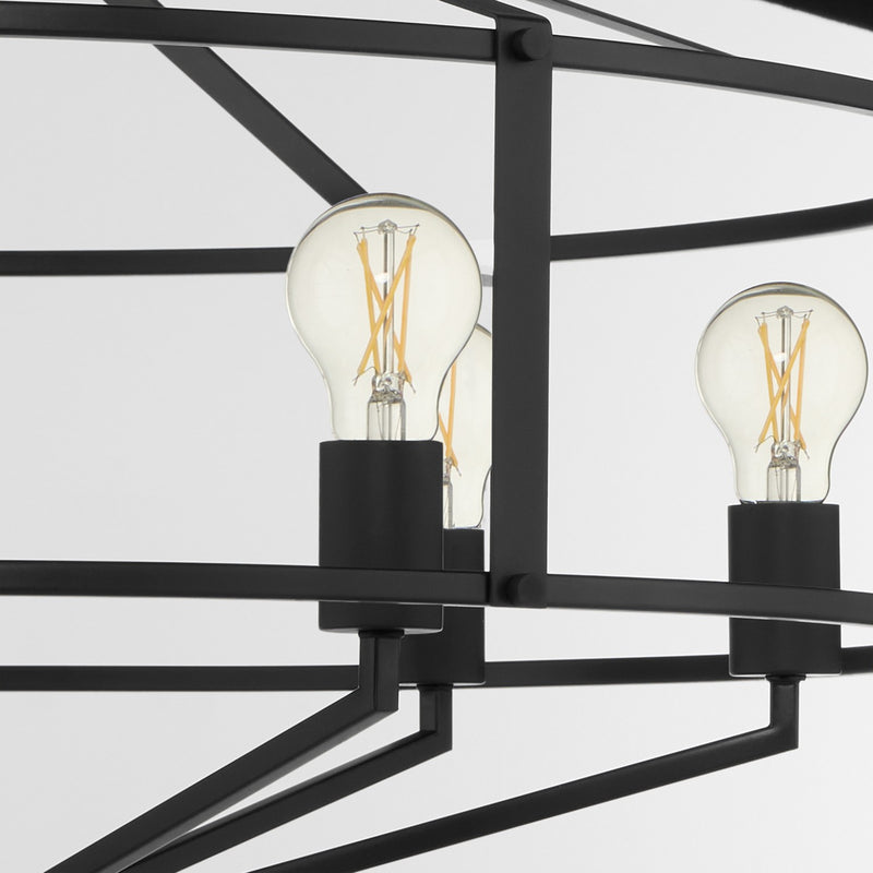 Quorum 8373-6-59 Six Light Pendant, Matte Black