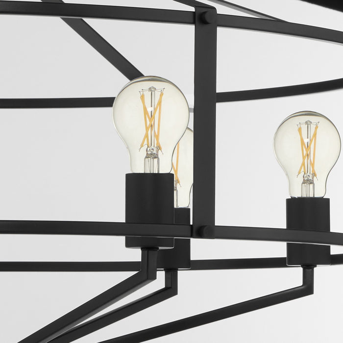 Quorum 8373-6-59 Six Light Pendant, Matte Black