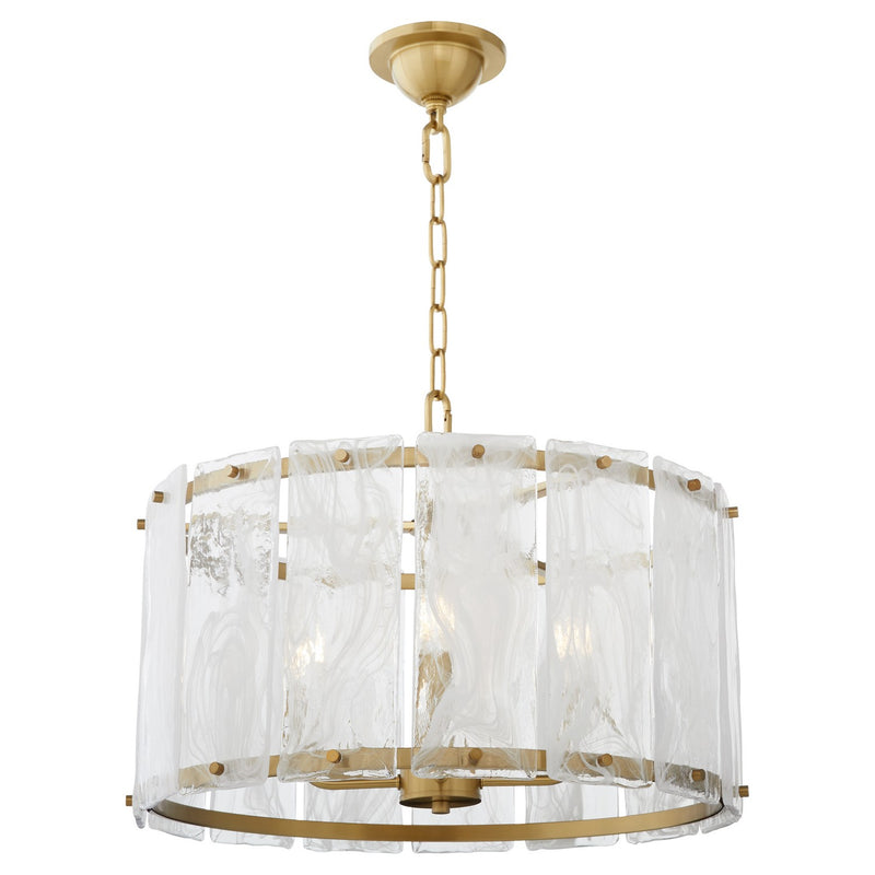 Quorum 8575-4-80 Four Light Pendant, Aged Brass