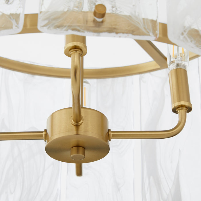 Quorum 8575-4-80 Four Light Pendant, Aged Brass