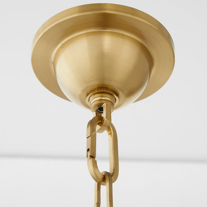 Quorum 8575-4-80 Four Light Pendant, Aged Brass