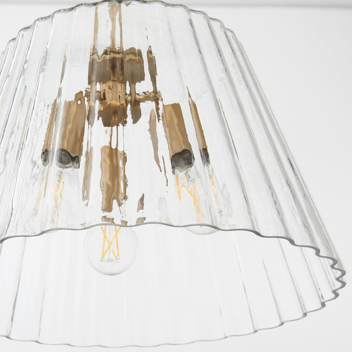 Quorum 8803-3-47 Three Light Pendant, Brushed Brass