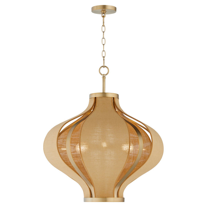 Quorum 892-3-80 Three Light Pendant, Aged Brass