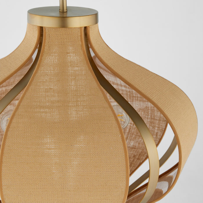 Quorum 892-3-80 Three Light Pendant, Aged Brass