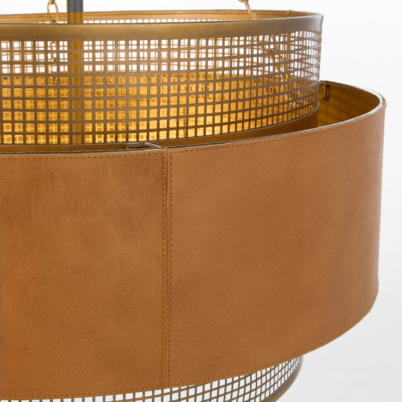 Cyan 11932 Six Light Chandelier, Aged Brass/Brown