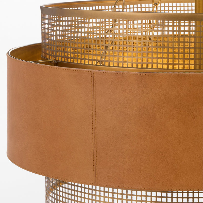 Cyan 11932 Six Light Chandelier, Aged Brass/Brown