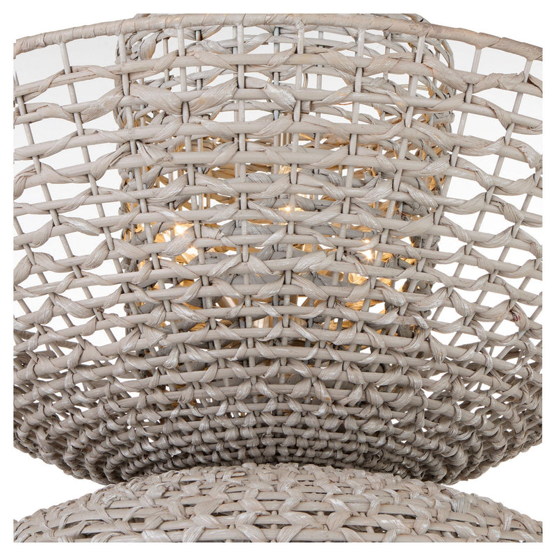 Cyan 11933 Six Light Chandelier, Pale Grey/Nickel