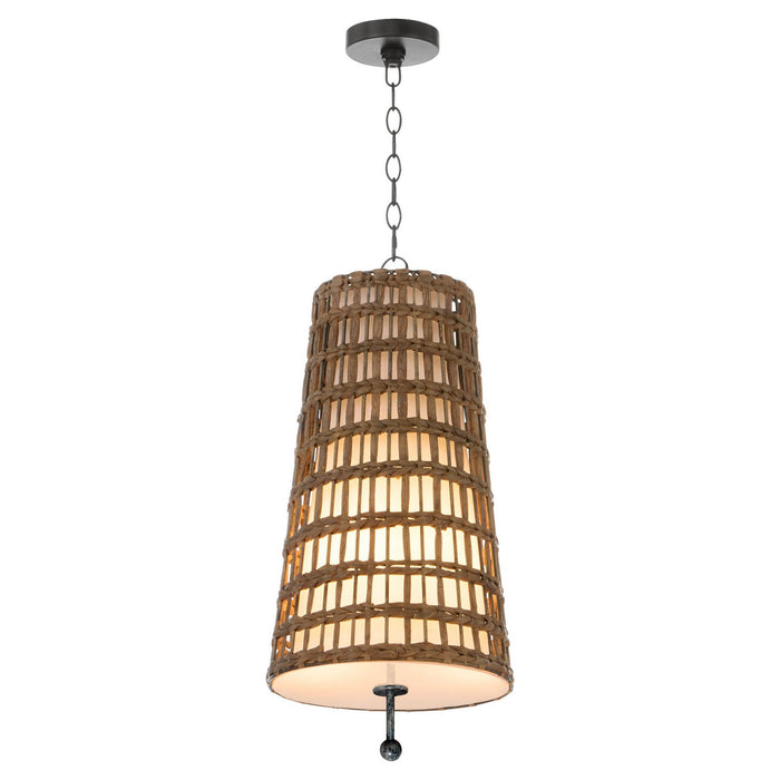 Cyan 11934 Three Light Pendant, Tobacco/Matte Black