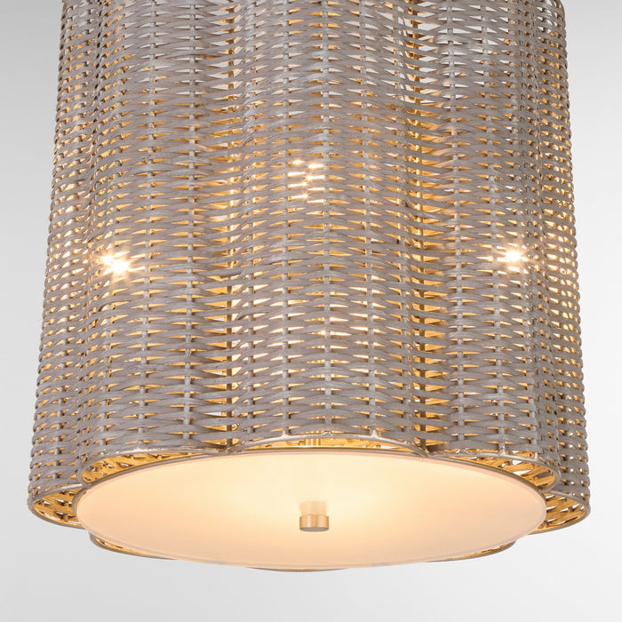 Cyan 11938 Four Light Pendant, Brushed Grey Cane/Nickel