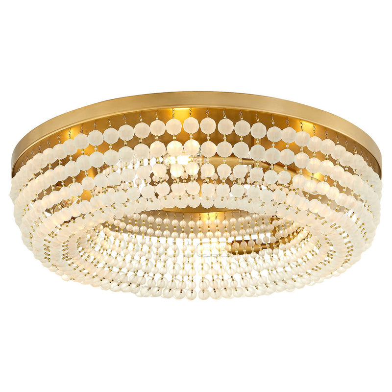 Cyan 11942 Six Light Flush Mount, Aged Brass