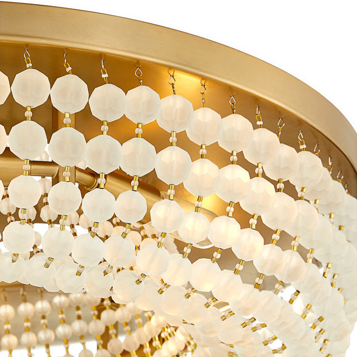 Cyan 11942 Six Light Flush Mount, Aged Brass