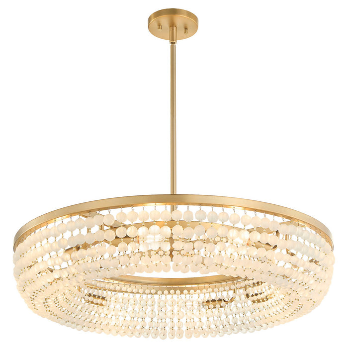 Cyan 11944 Eight Light Chandelier, Aged Brass