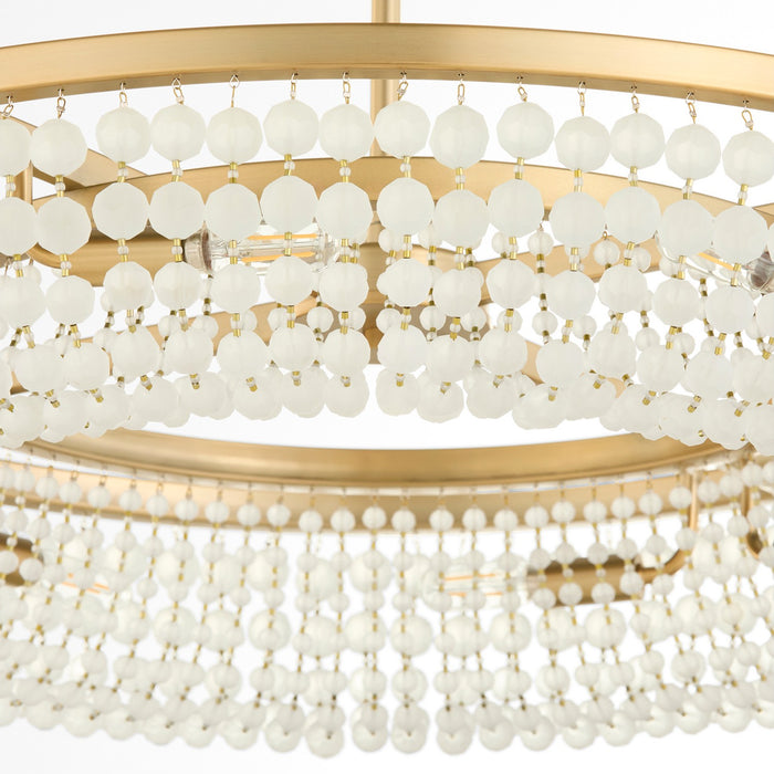 Cyan 11944 Eight Light Chandelier, Aged Brass