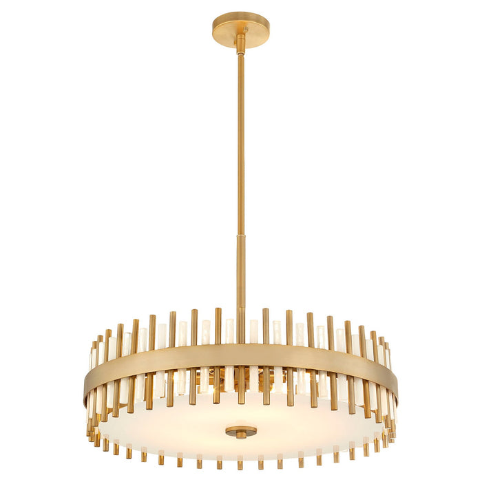 Cyan 11946 Six Light Pendant, Aged Brass