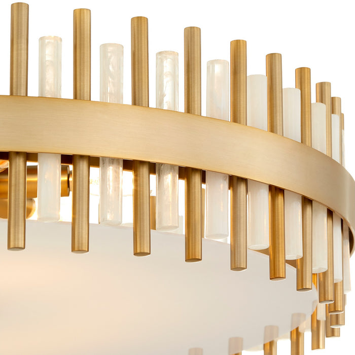 Cyan 11946 Six Light Pendant, Aged Brass