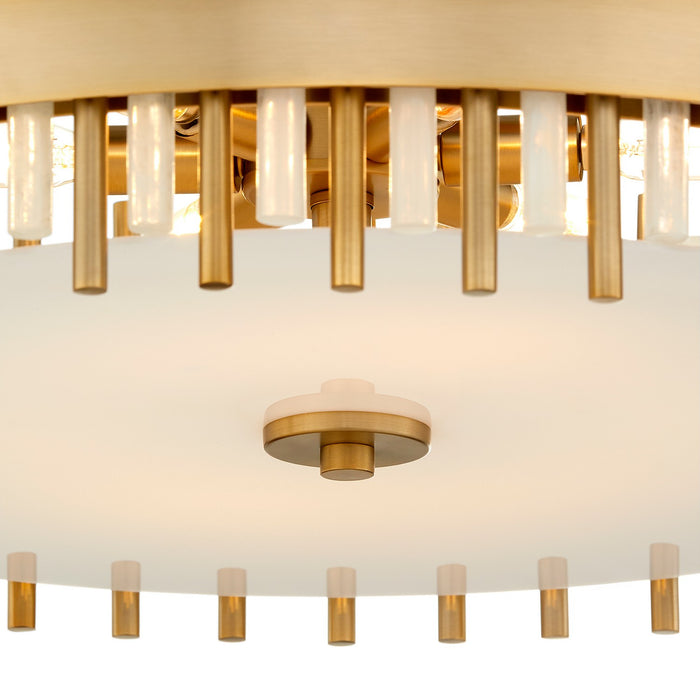 Cyan 11946 Six Light Pendant, Aged Brass