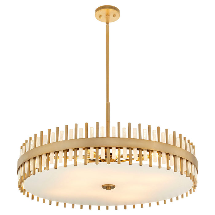 Cyan 11947 Eight Light Pendant, Aged Brass