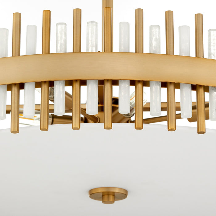 Cyan 11947 Eight Light Pendant, Aged Brass