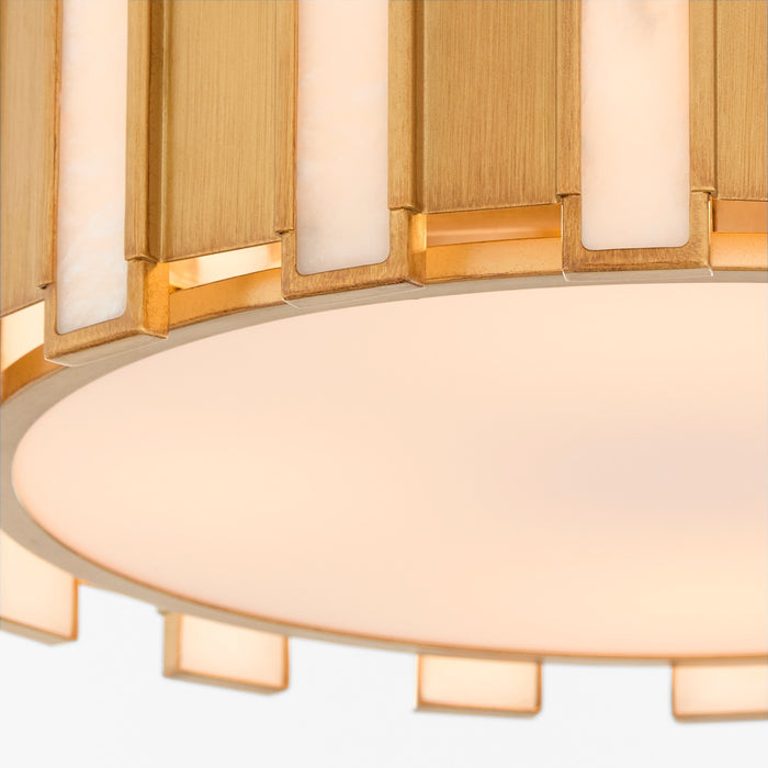 Cyan 11948 Four Light Flush Mount, Aged Brass