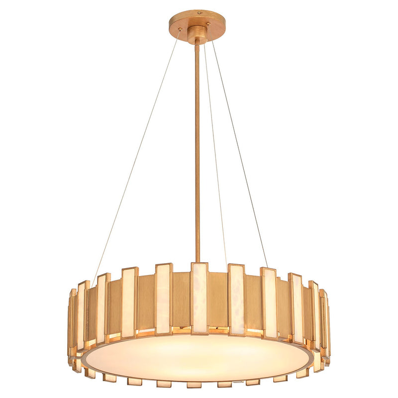 Cyan 11951 Five Light Pendant, Aged Brass