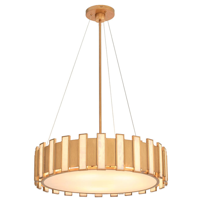 Cyan 11951 Five Light Pendant, Aged Brass