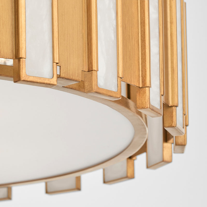 Cyan 11951 Five Light Pendant, Aged Brass