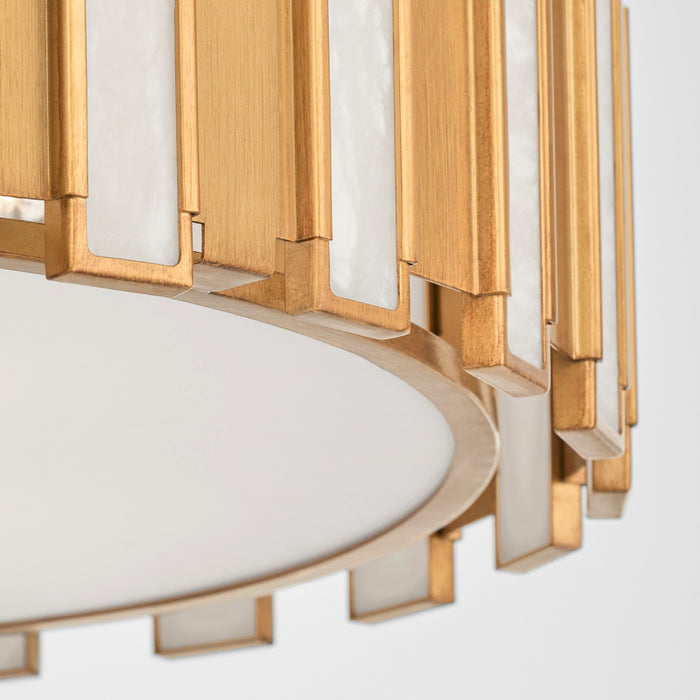 Cyan 11951 Five Light Pendant, Aged Brass