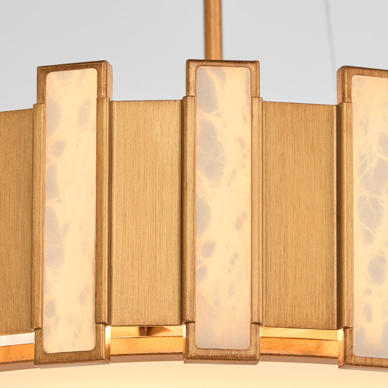 Cyan 11951 Five Light Pendant, Aged Brass