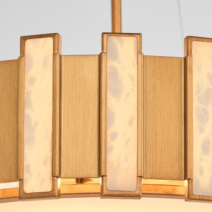 Cyan 11951 Five Light Pendant, Aged Brass
