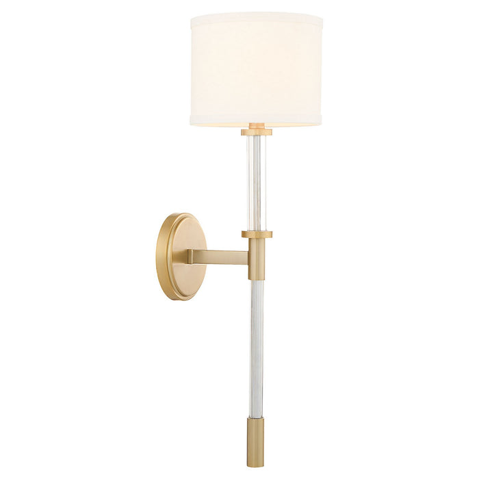 Cyan 11952 One Light Wall Sconce, Clear/Aged Brass