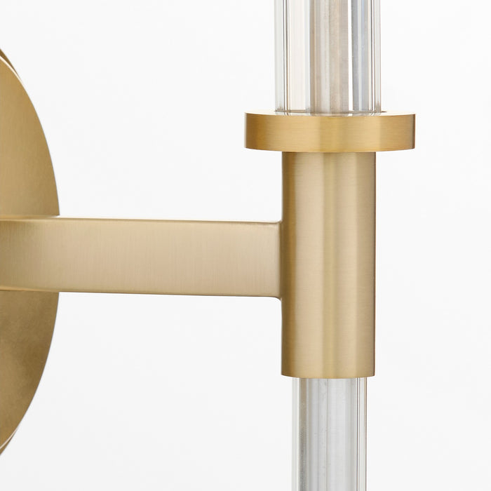 Cyan 11952 One Light Wall Sconce, Clear/Aged Brass