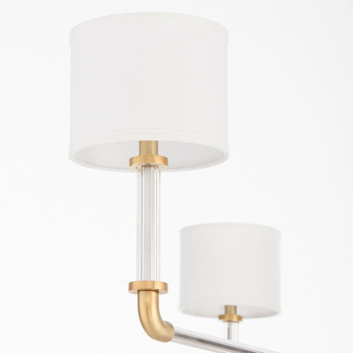 Cyan 11955 Eight Light Chandelier, Clear/Aged Brass