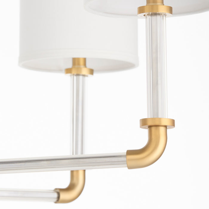 Cyan 11955 Eight Light Chandelier, Clear/Aged Brass