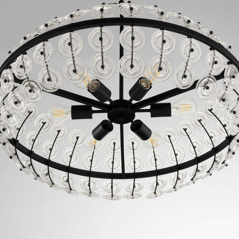 Cyan 11958 Six Light Pendant, Matte Black