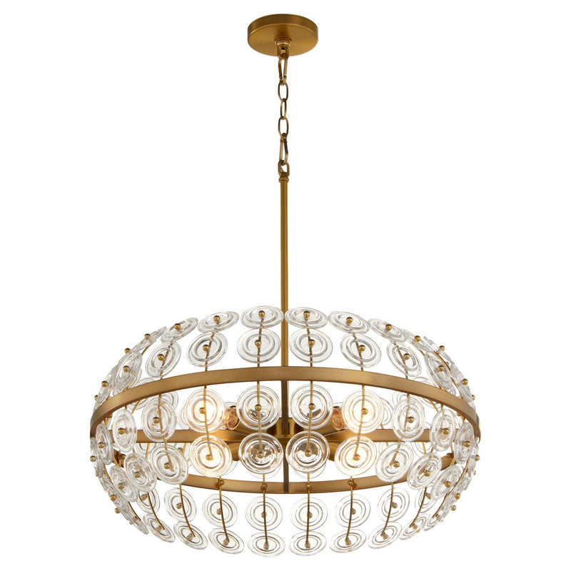Cyan 11959 Four Light Pendant, Aged Brass