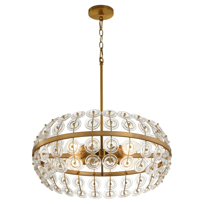 Cyan 11959 Four Light Pendant, Aged Brass