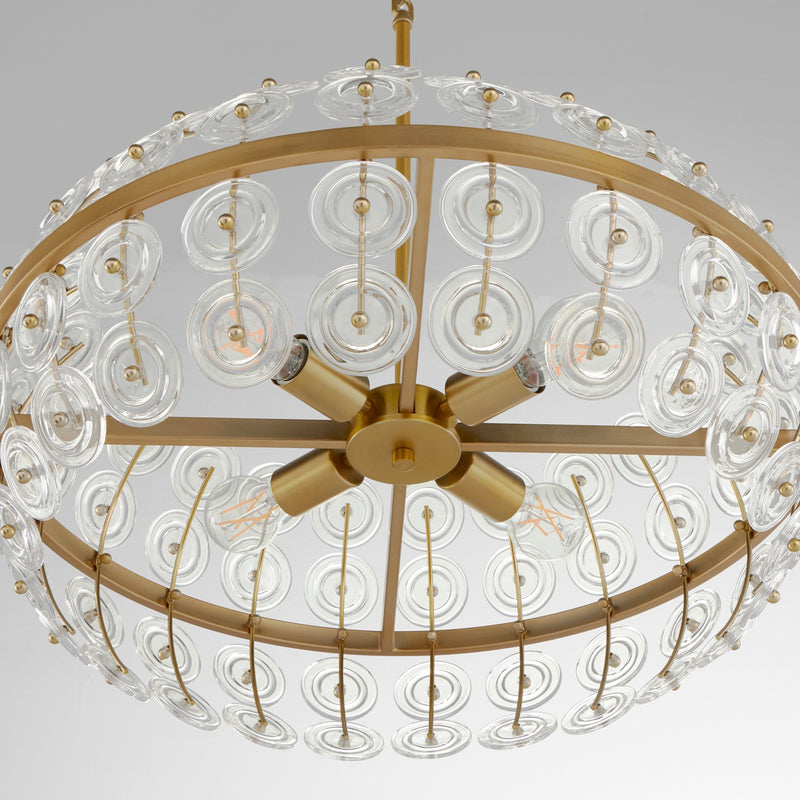 Cyan 11959 Four Light Pendant, Aged Brass