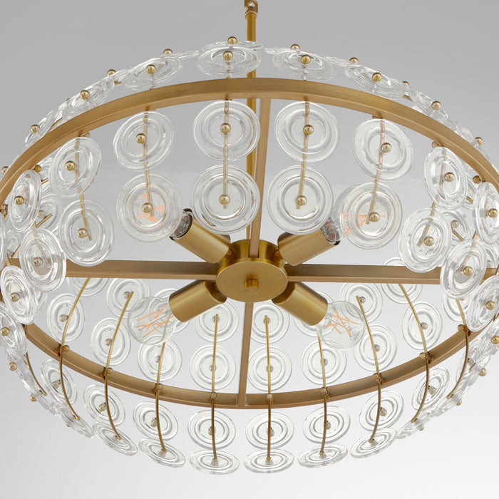 Cyan 11959 Four Light Pendant, Aged Brass