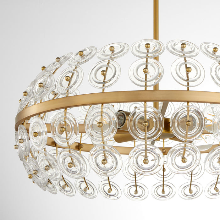 Cyan 11959 Four Light Pendant, Aged Brass
