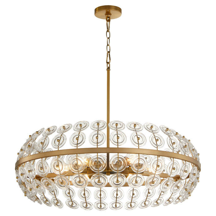 Cyan 11960 Six Light Pendant, Aged Brass