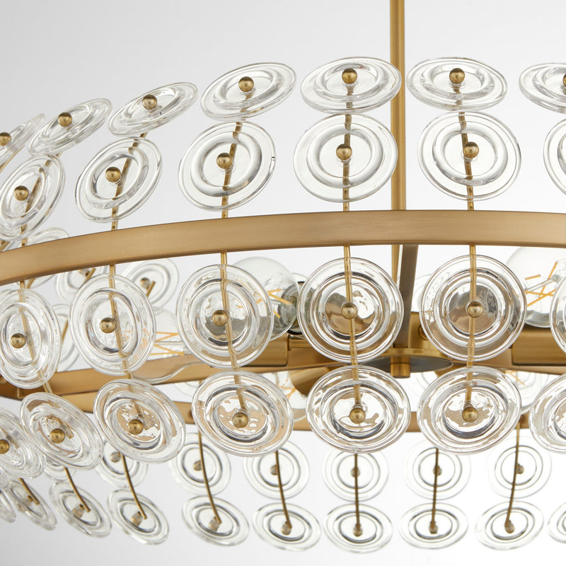 Cyan 11960 Six Light Pendant, Aged Brass