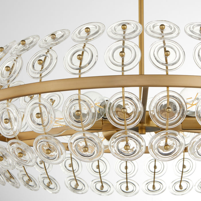 Cyan 11960 Six Light Pendant, Aged Brass