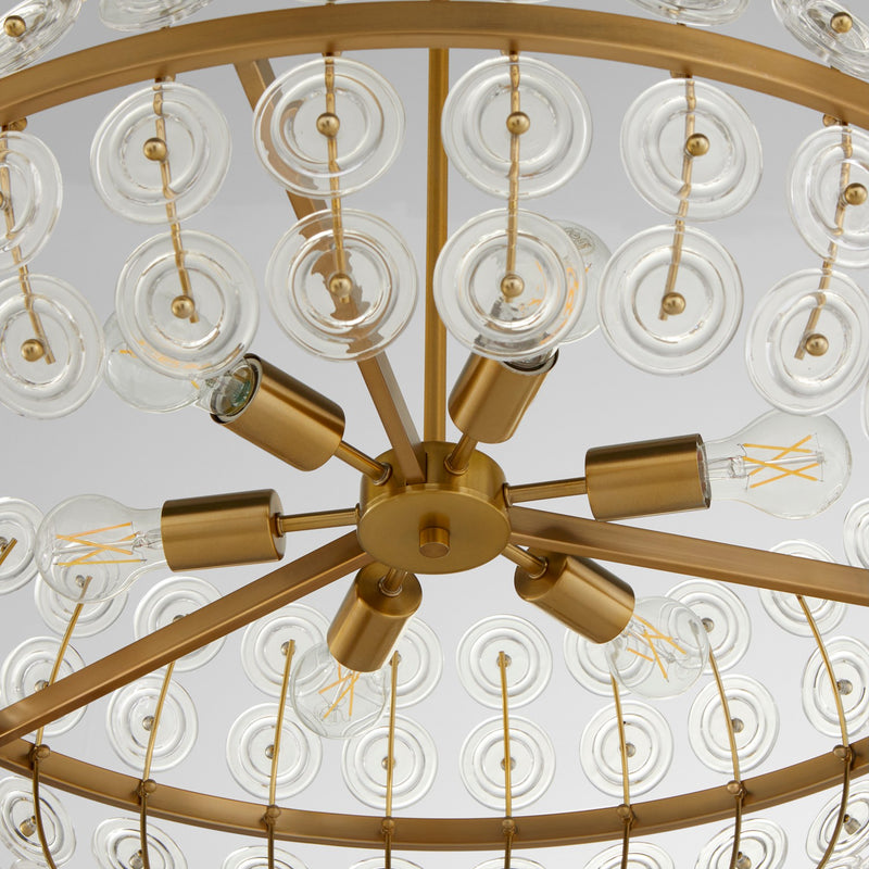 Cyan 11960 Six Light Pendant, Aged Brass