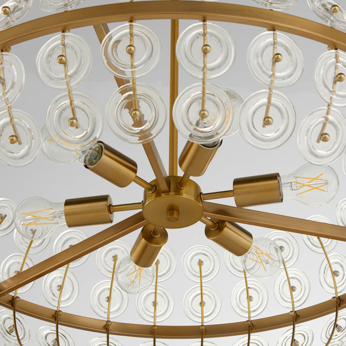 Cyan 11960 Six Light Pendant, Aged Brass