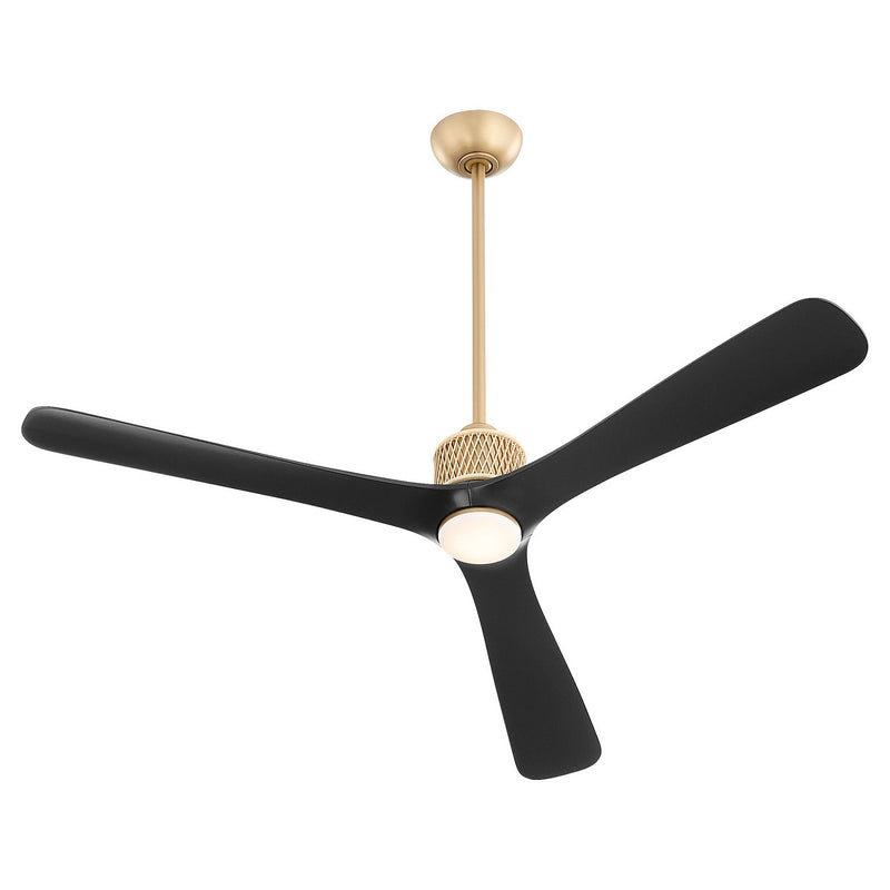 Cyan 11975 60" Ceiling Fan, Aged Brass/Matte Black