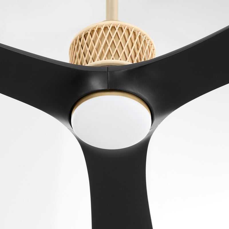 Cyan 11975 60" Ceiling Fan, Aged Brass/Matte Black