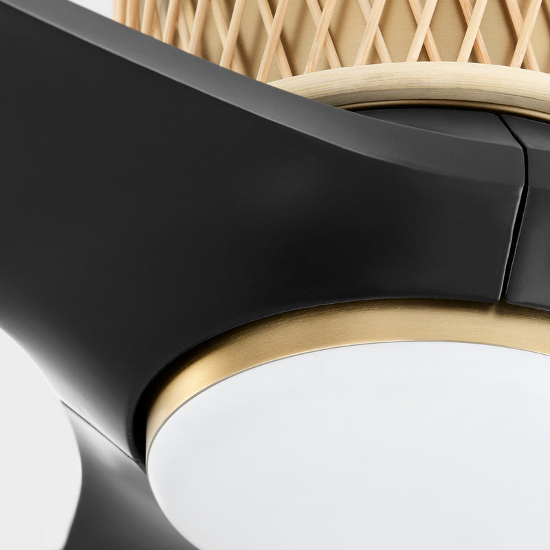 Cyan 11975 60" Ceiling Fan, Aged Brass/Matte Black