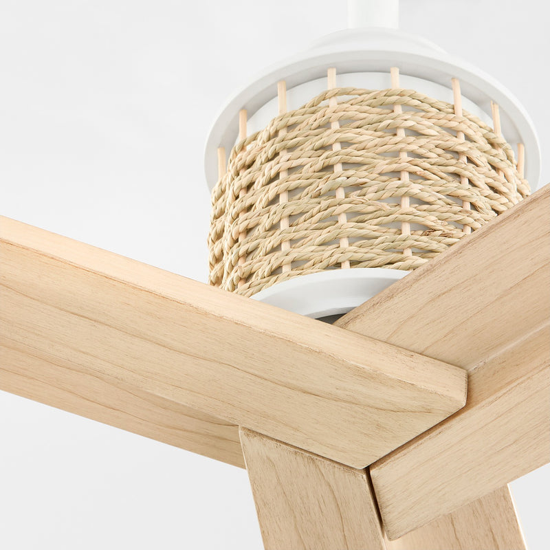 Cyan 11978 56" Ceiling Fan, Studio White/Natural Oak