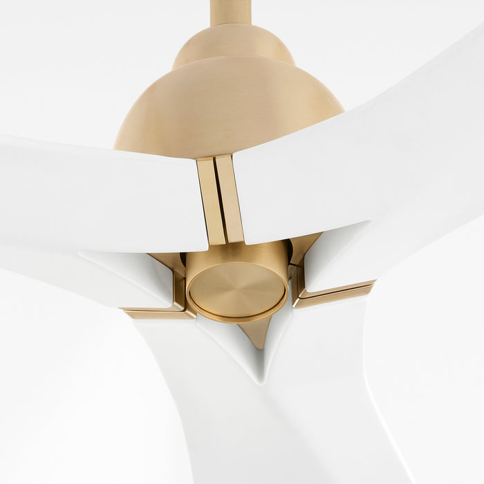 Cyan 11979 62" Ceiling Fan, Aged Brass/Studio White